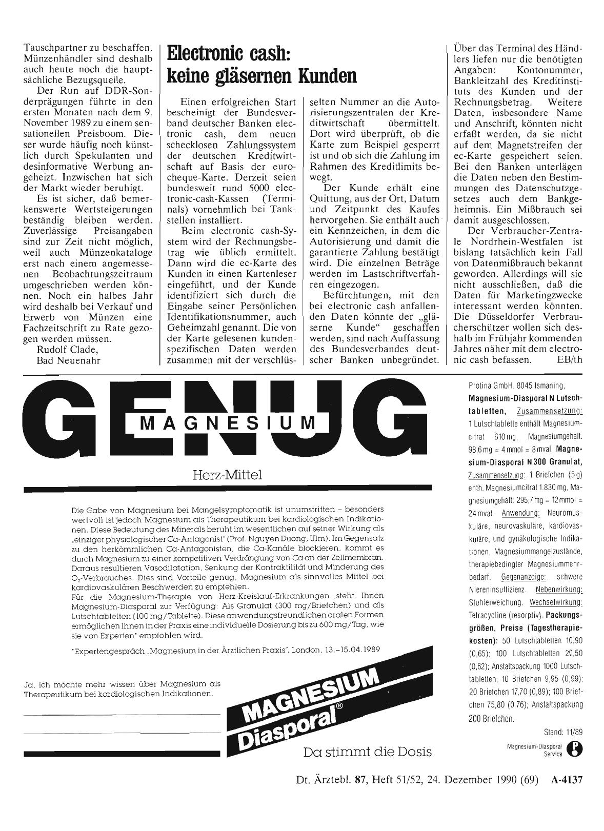 Vorschauseite 1: Electronic cash: keine gläsernen Kunden