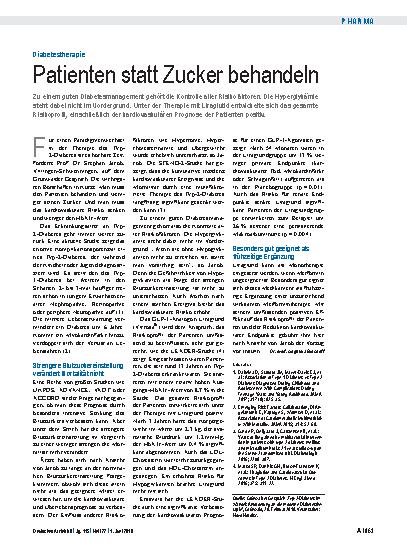 Vorschauseite 1: Diabetestherapie: Patienten statt Zucker behandeln