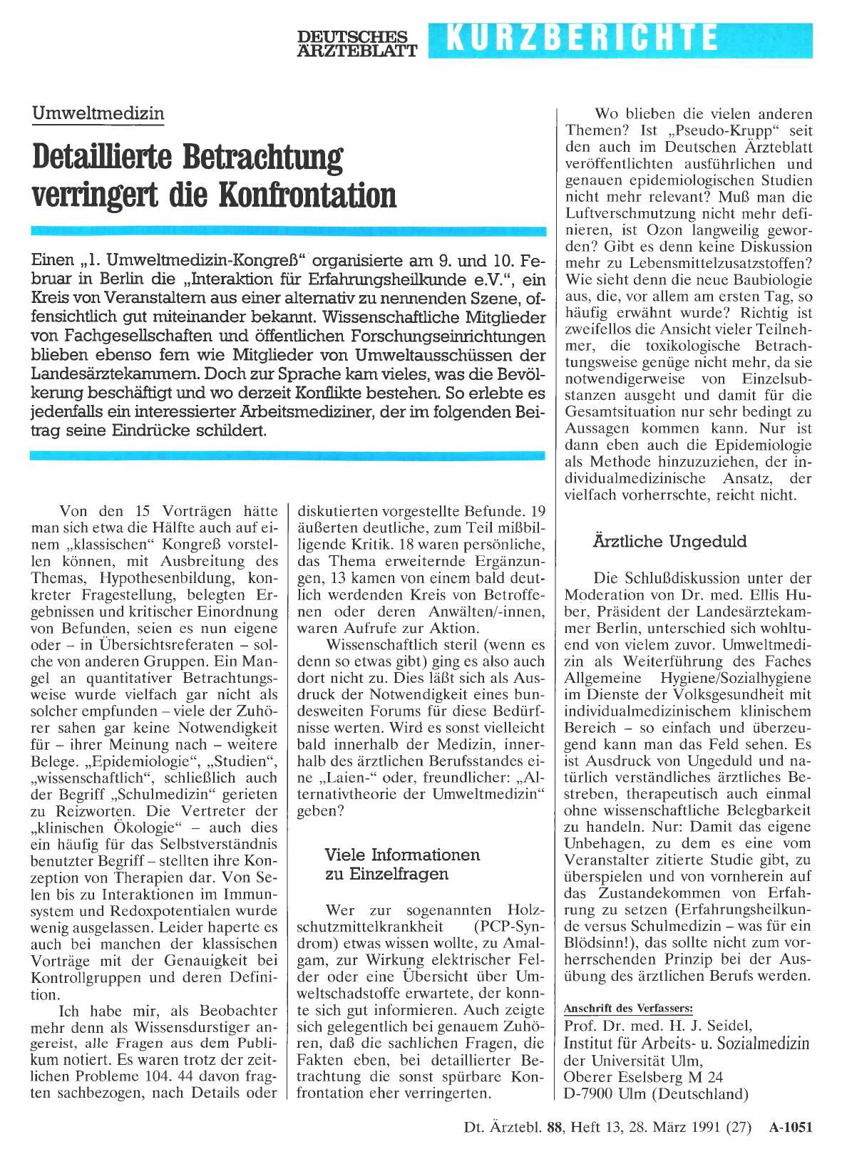 Vorschauseite 1: Umweltmedizin: Detaillierte Betrachtung verringert die Konfrontation