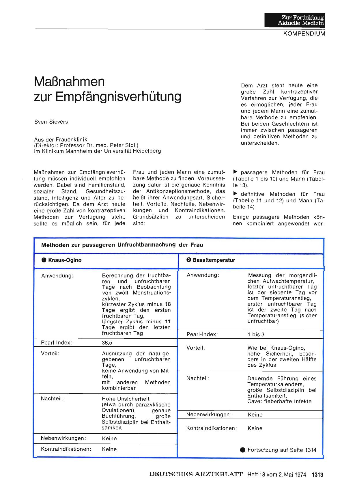 Vorschauseite 1: Maßnahmen zur Empfängnisverhütung