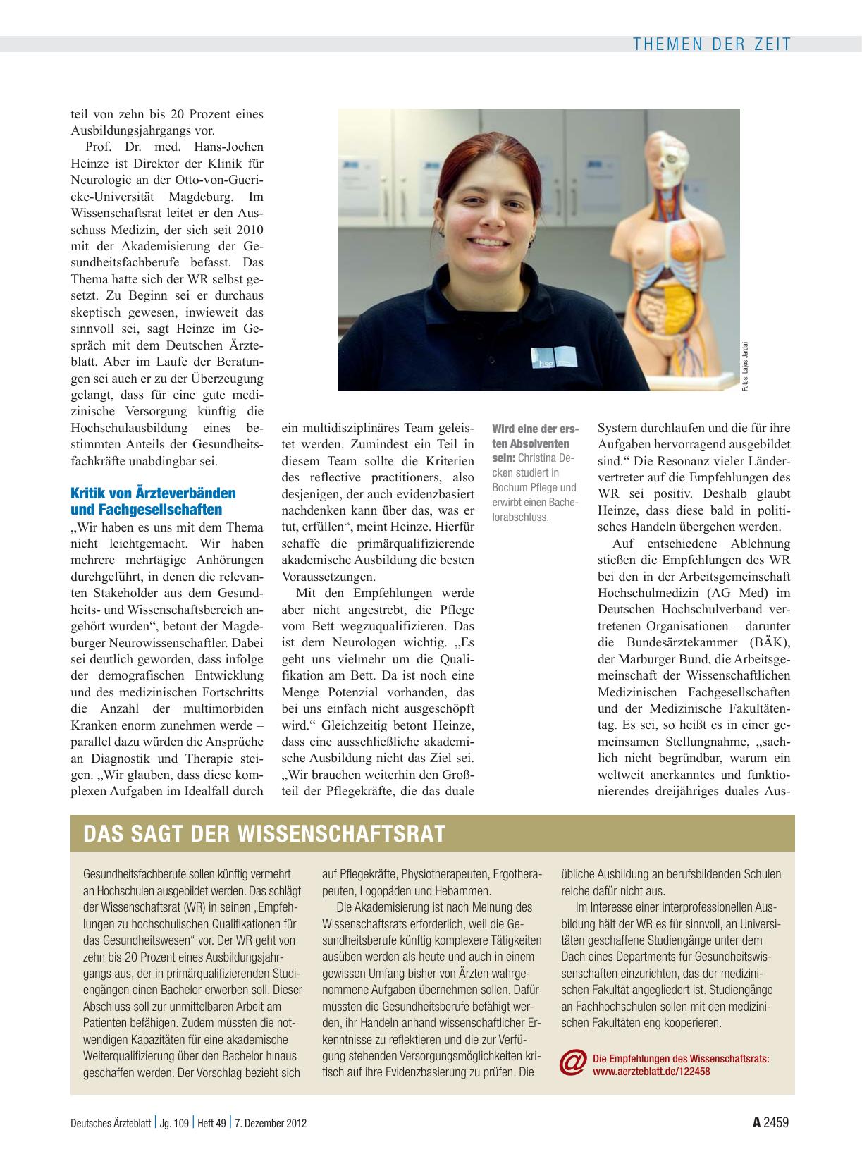 Vorschauseite 2: Gesundheitsfachberufe: Auf dem Weg in die Akademisierung