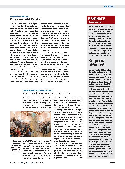 Vorschauseite 1: Landarztinitiative in Rheinland-Pfalz: Landarztquote und mehr Studierende avisiert