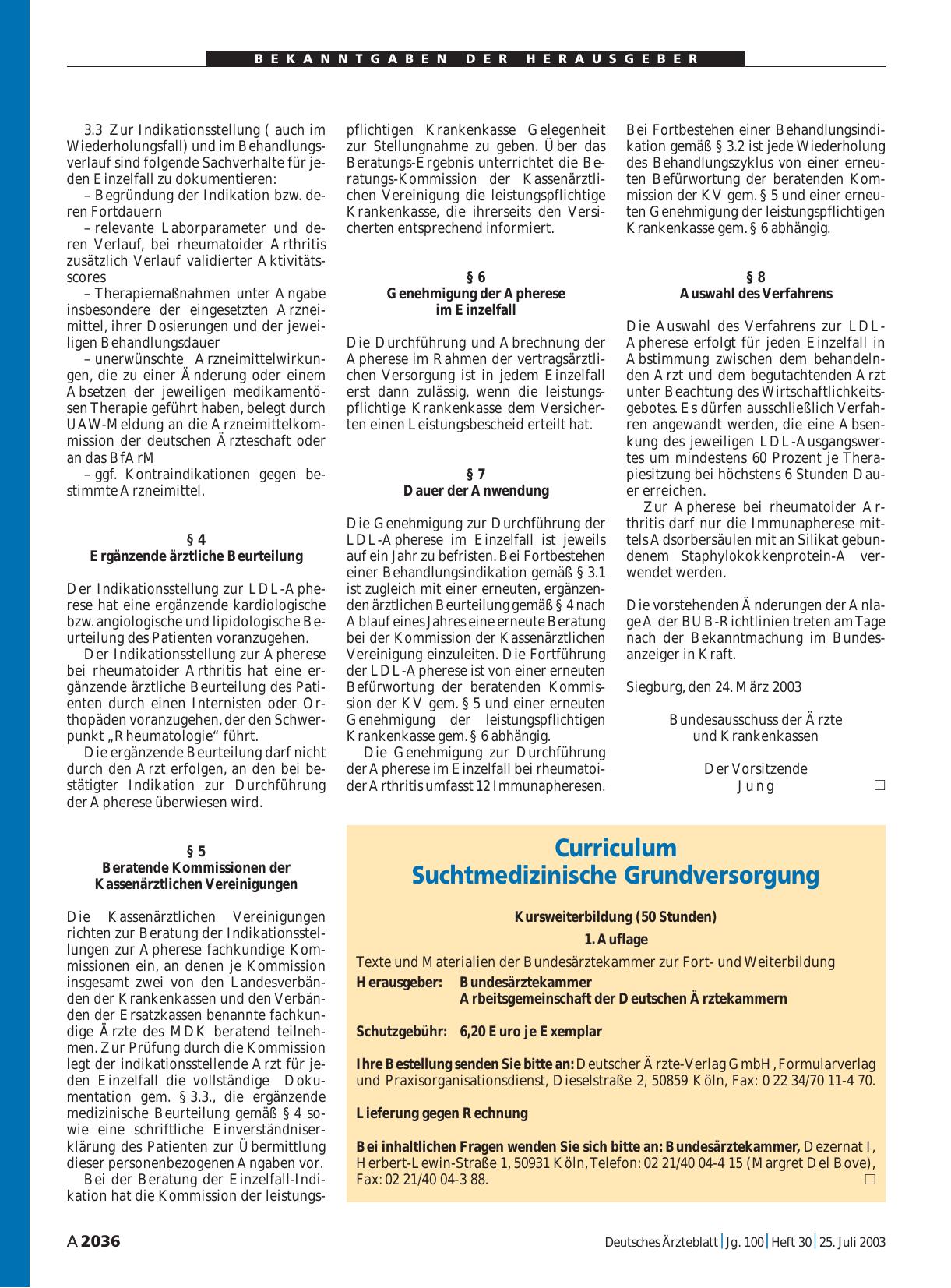Vorschauseite 1: Curriculum: Suchtmedizinische Grundversorgung