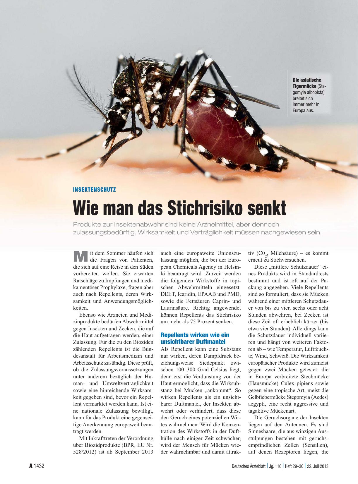 Vorschauseite 1: Insektenschutz: Wie man das Stichrisiko senkt