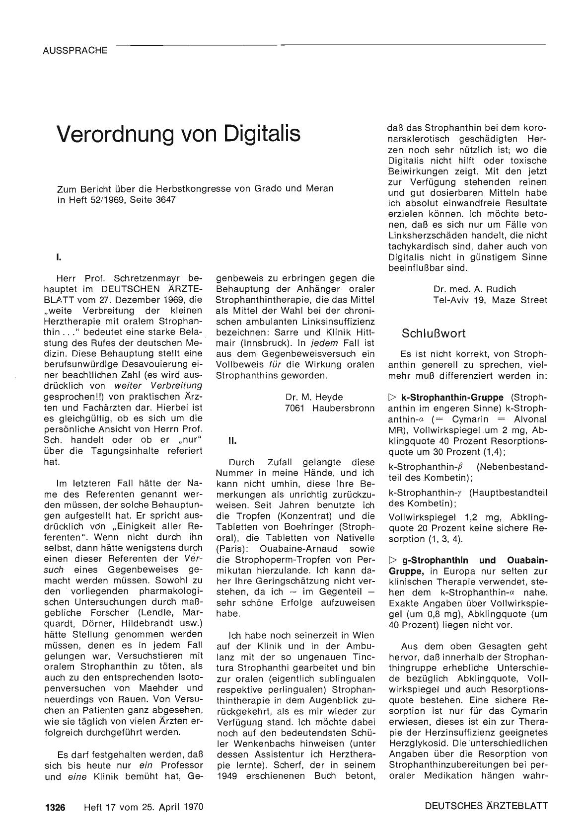 Vorschauseite 1: Verordnung von Digitalis: I.
