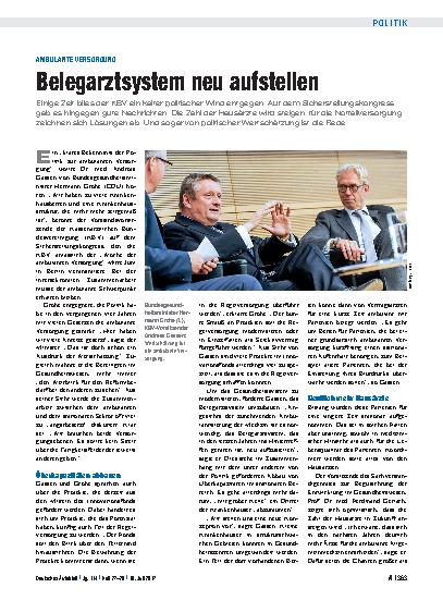 Vorschauseite 1: Ambulante Versorgung: Belegarztsystem neu aufstellen