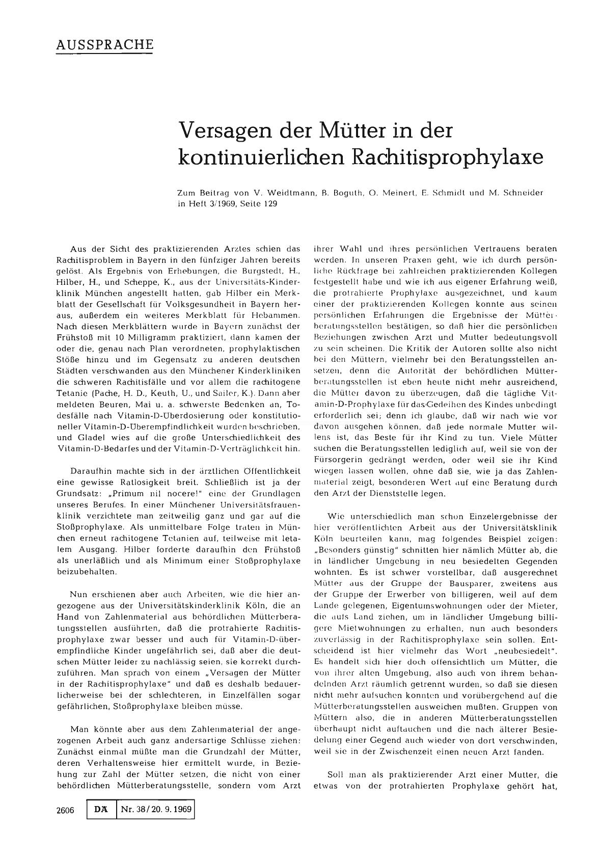 Vorschauseite 1: Versagen der Mütter in der kontinuierlichen Rachitisprophylaxe