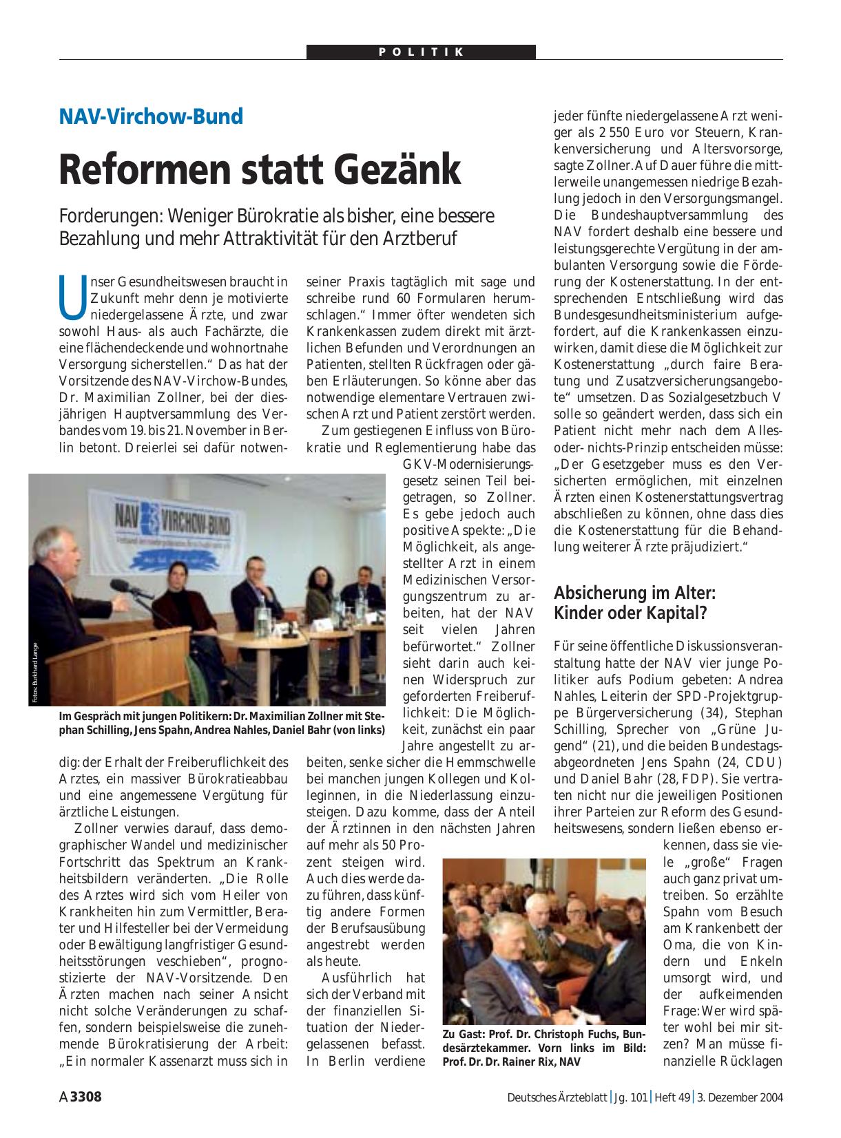 Vorschauseite 1: NAV-Virchow-Bund: Reformen statt Gezänk