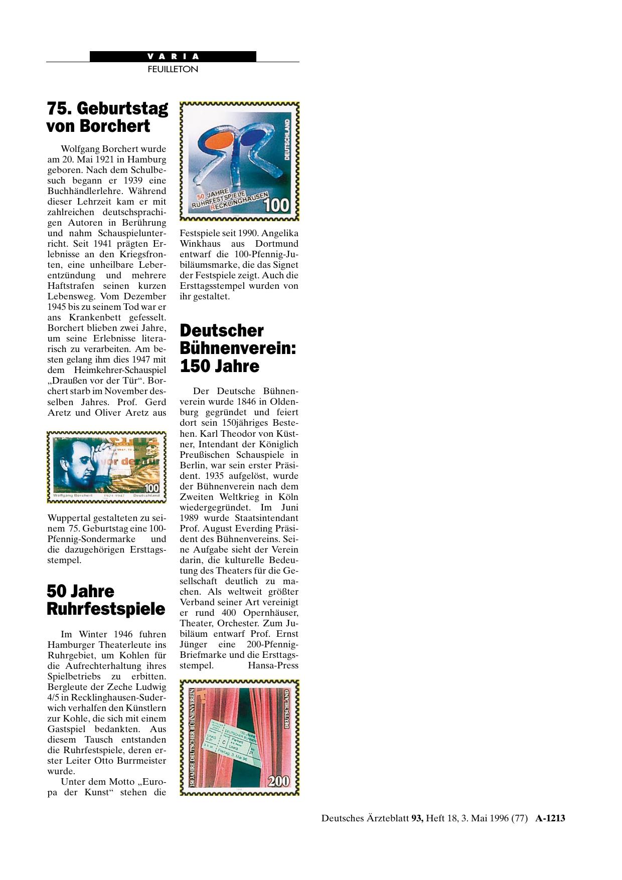 Vorschauseite 1: 75. Geburtstag von Borchert