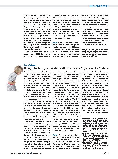 Vorschauseite 1: Typ-1-Diabetes: Sprunghafter Anstieg der diabetischen Ketoazidosen bei Diagnosen in der Pandemie