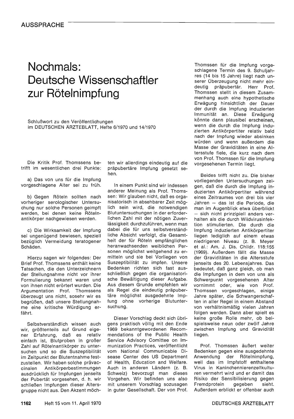 Vorschauseite 1: Nochmals: Deutsche Wissenschaftler zur Rötelnimpfung