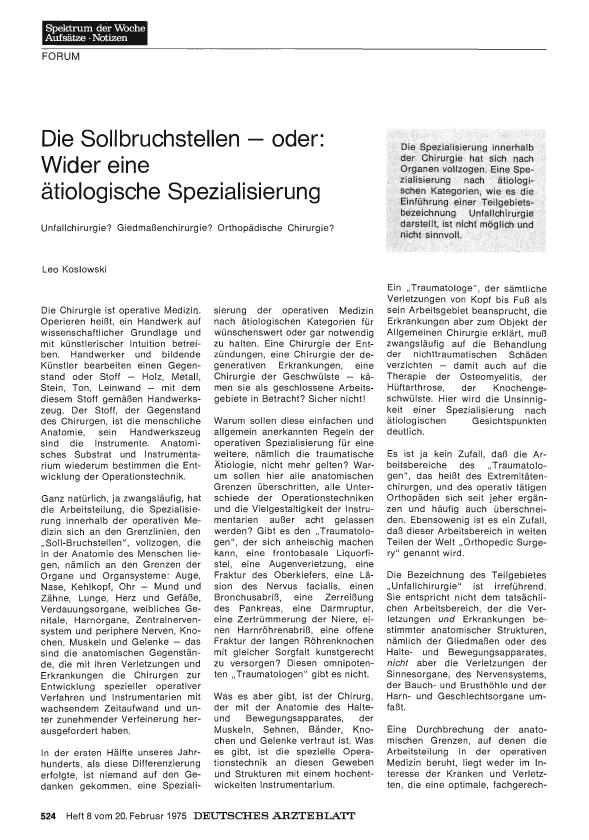Vorschauseite 1: Die Sollbruchstellen — oder: Wider eine ätiologische Spezialisierung