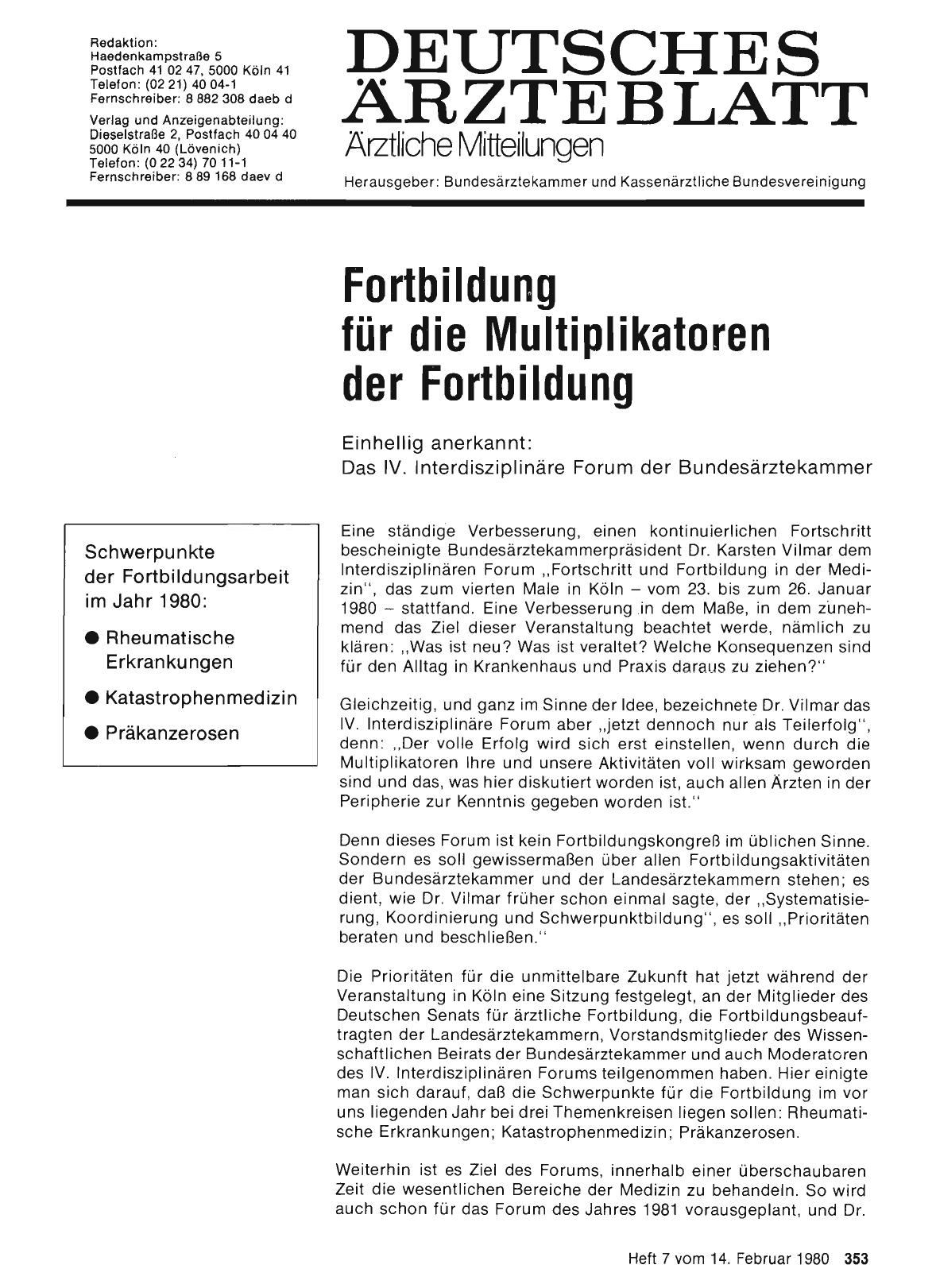 Vorschauseite 1: Fortbildung für die Multiplikatoren der Fortbildung