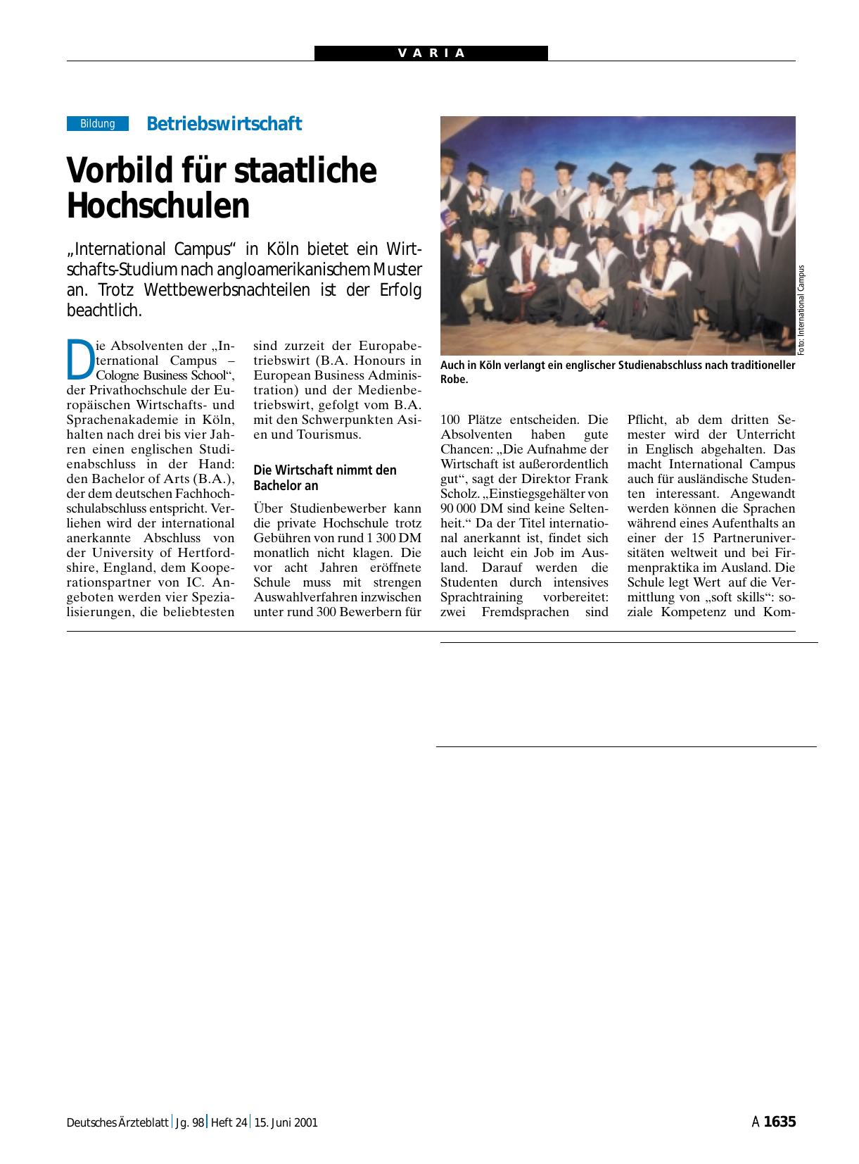Vorschauseite 1: Betriebswirtschaft: Vorbild für staatliche Hochschulen