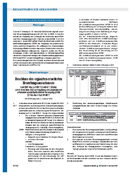 Vorschauseite 1: Beschluss des ergänzten erweiterten Bewertungsausschusses nach § 87 Abs. 5a SGB V in seiner 7. Sitzung am 10. November 2022 zur Vergütung von Leistungen der ambulanten spezialfach…