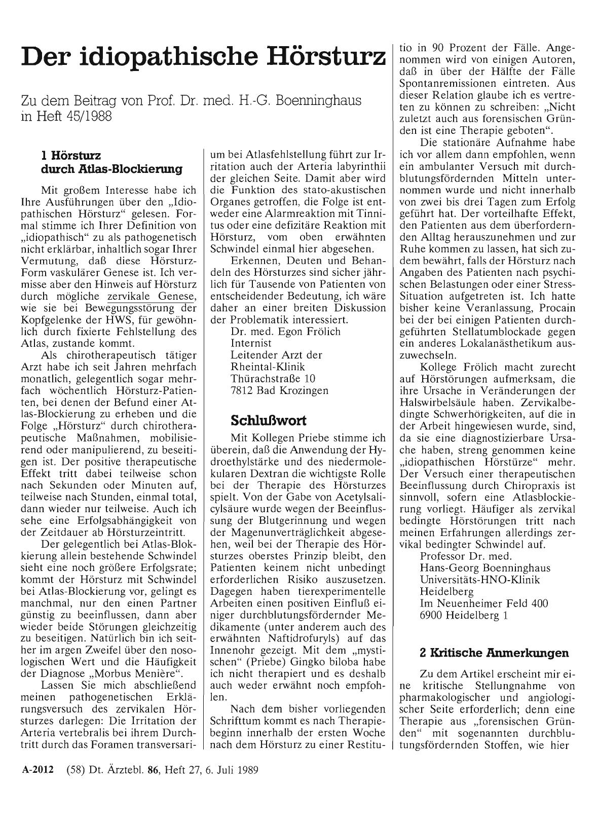 Vorschauseite 1: Der idiopathische Hörsturz: Hörsturz durch Atlas-Blockierung