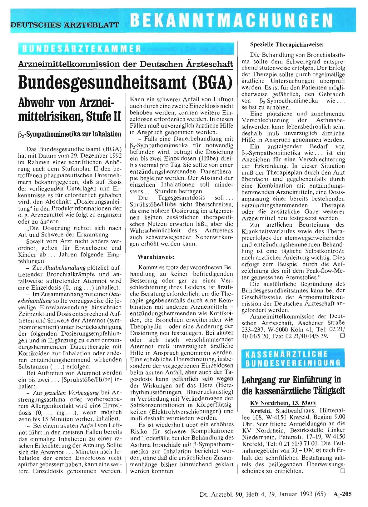 Vorschauseite 1: Lehrgang zur Einführung in die kassenärztliche Tätigkeit