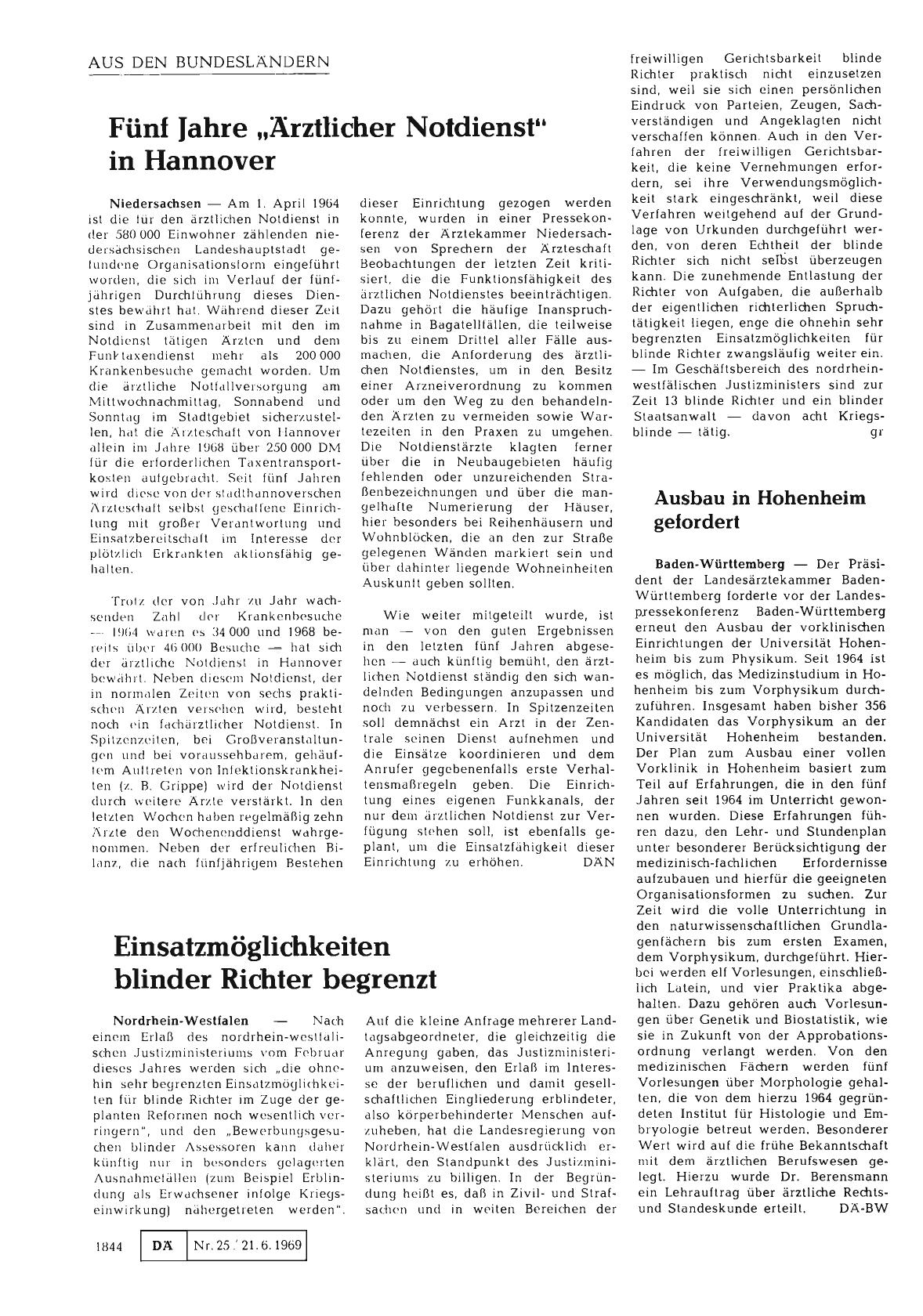 Vorschauseite 1: Fünf Jahre „Ärztlicher Notdienst" in Hannover