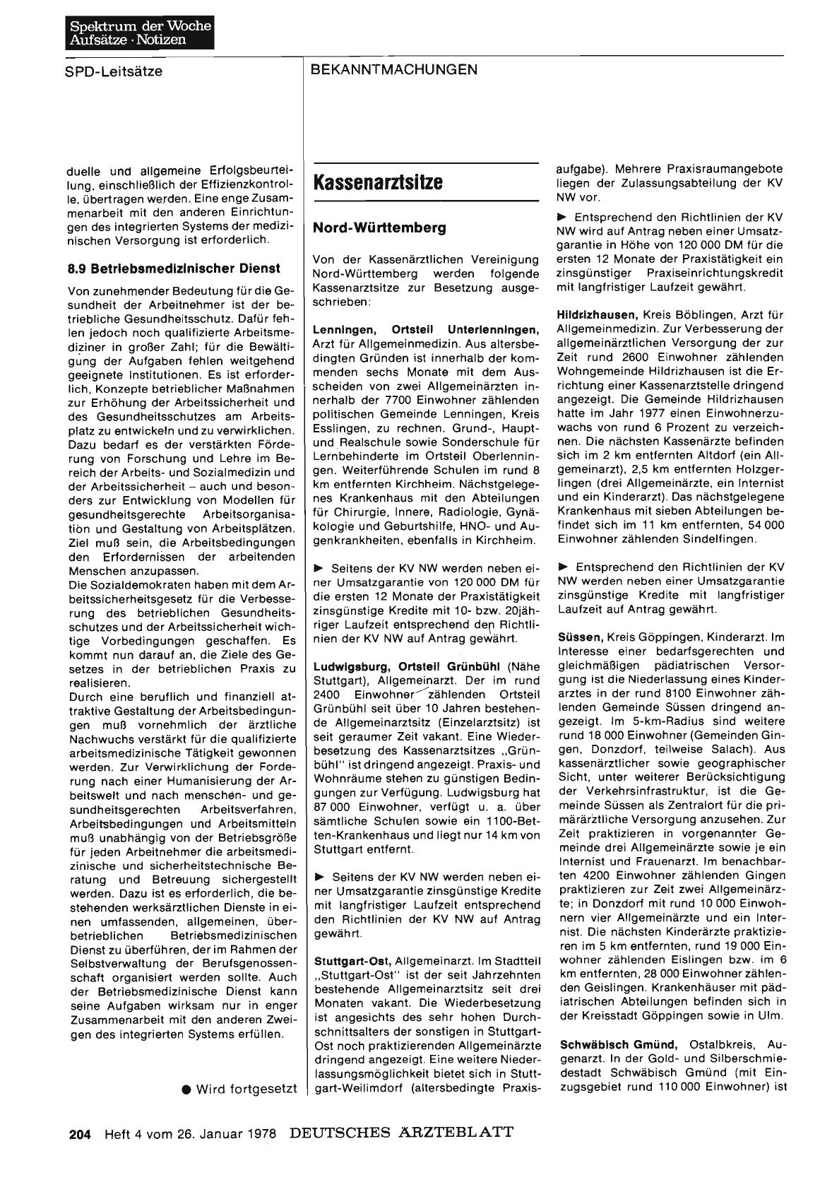 Vorschauseite 1: Kassenarztsitze