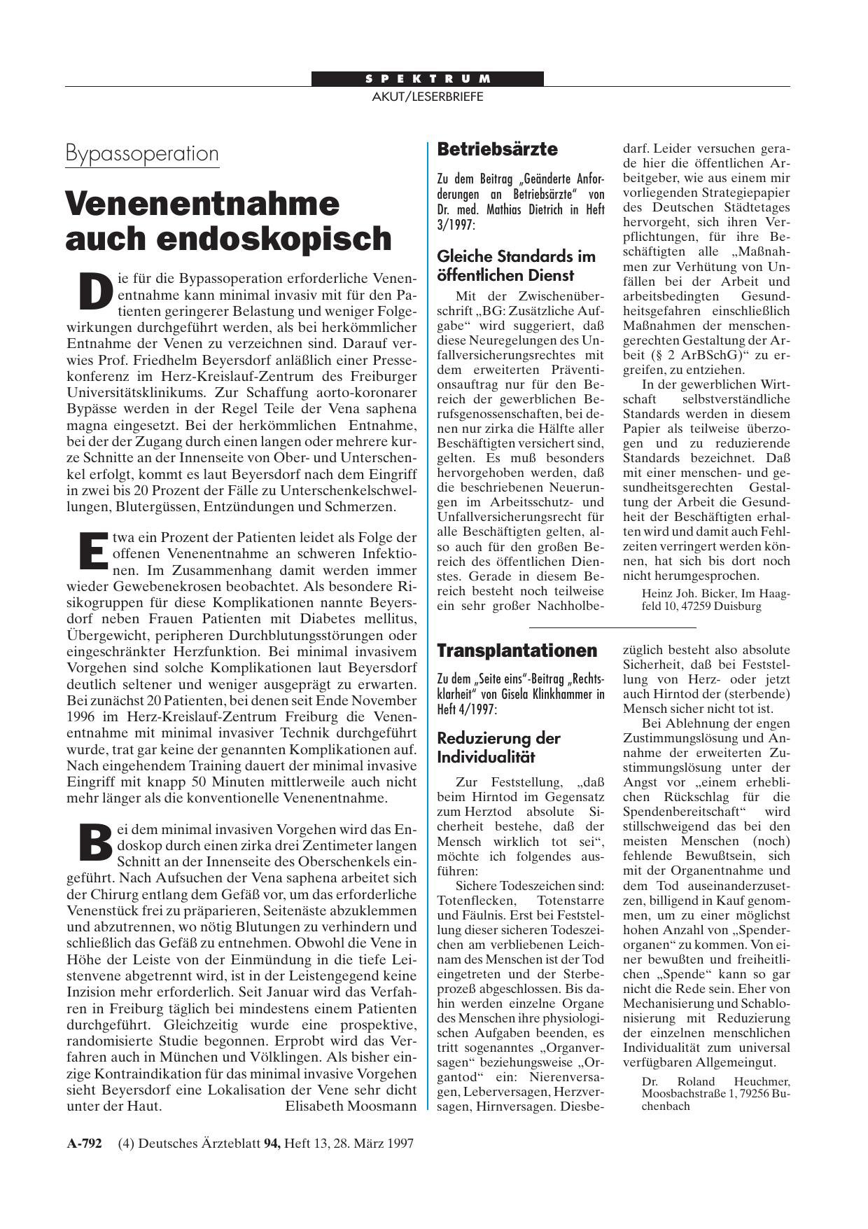 Vorschauseite 1: Betriebsärzte: Gleiche Standards im öffentlichen Dienst