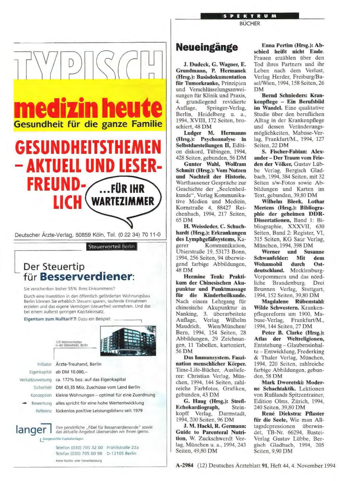 Vorschauseite 1: Neueingänge