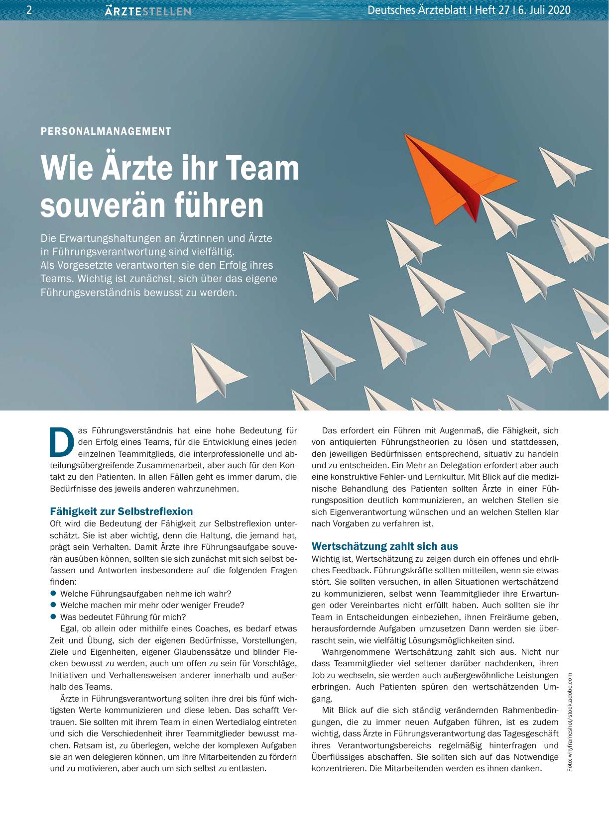 Vorschauseite 1: Personalmanagement: Wie Ärzte ihr Team souverän führen