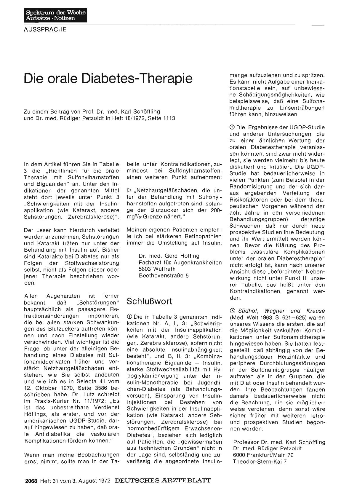 Vorschauseite 1: Die orale Diabetes-Therapie