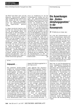 Vorschauseite 1: Die Auswirkungen des „Kostendämpfungsgesetzes“ in der Kassenpraxis (Teil 2)