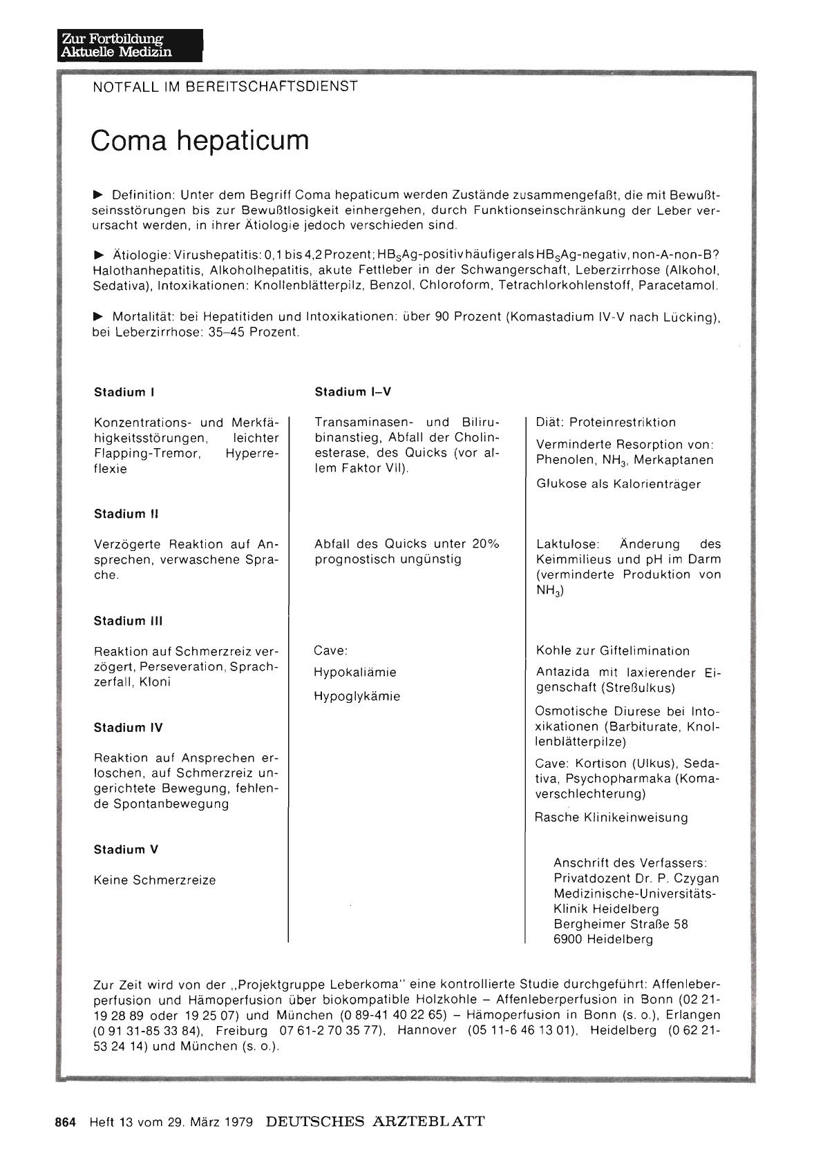 Vorschauseite 1: Coma hepaticum