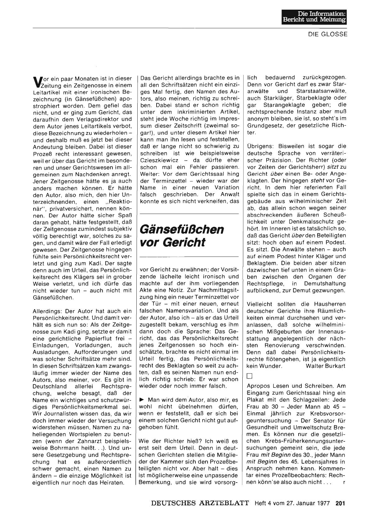 Vorschauseite 1: Gänsefüßchen vor Gericht