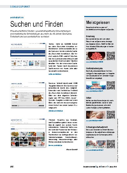 Vorschauseite 1: aerzteblatt.de: Suchen und Finden