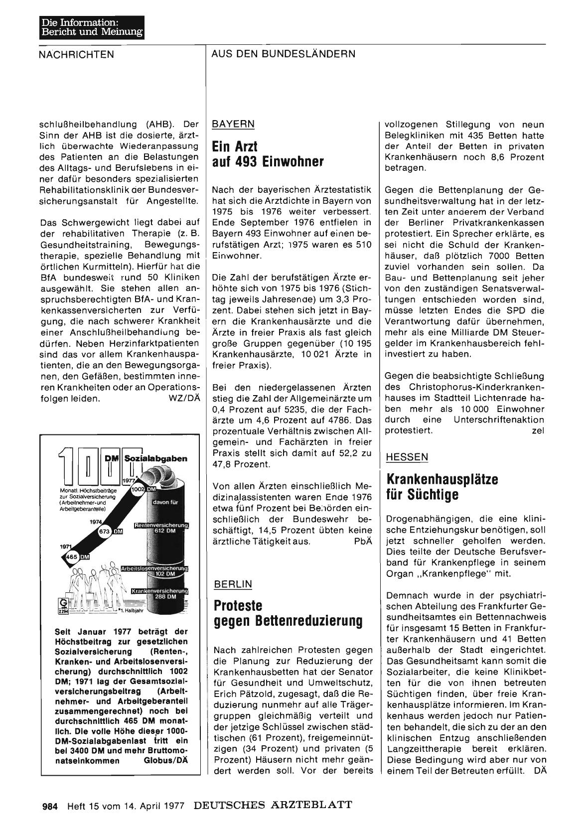 Vorschauseite 1: Bayern: Ein Arzt auf 493 Einwohner