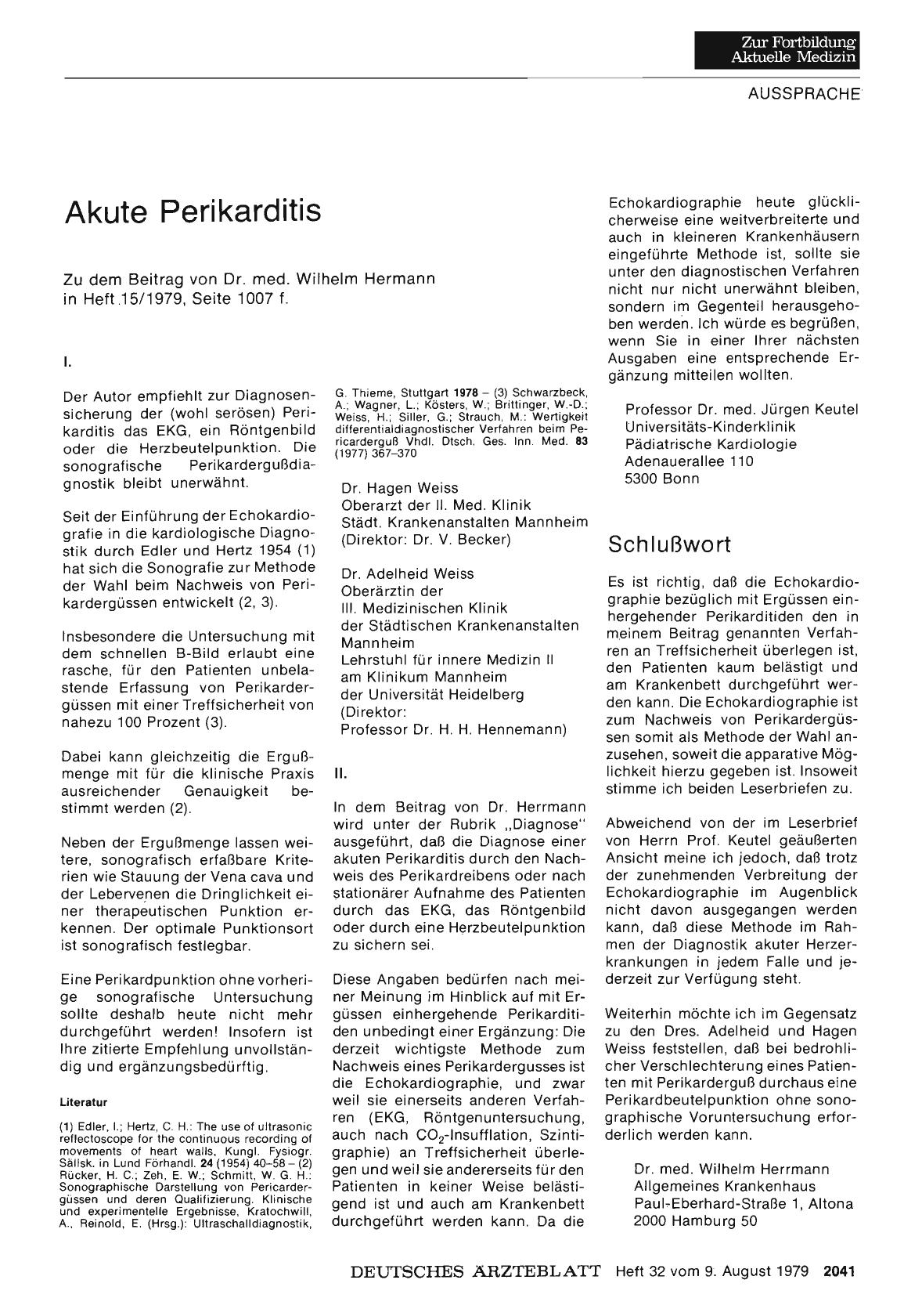 Vorschauseite 1: Akute Perikarditis