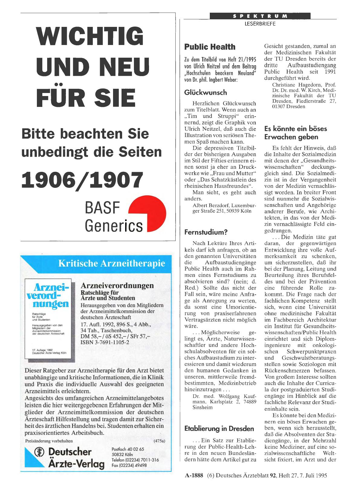 Vorschauseite 1: Public Health: Etablierung in Dresden