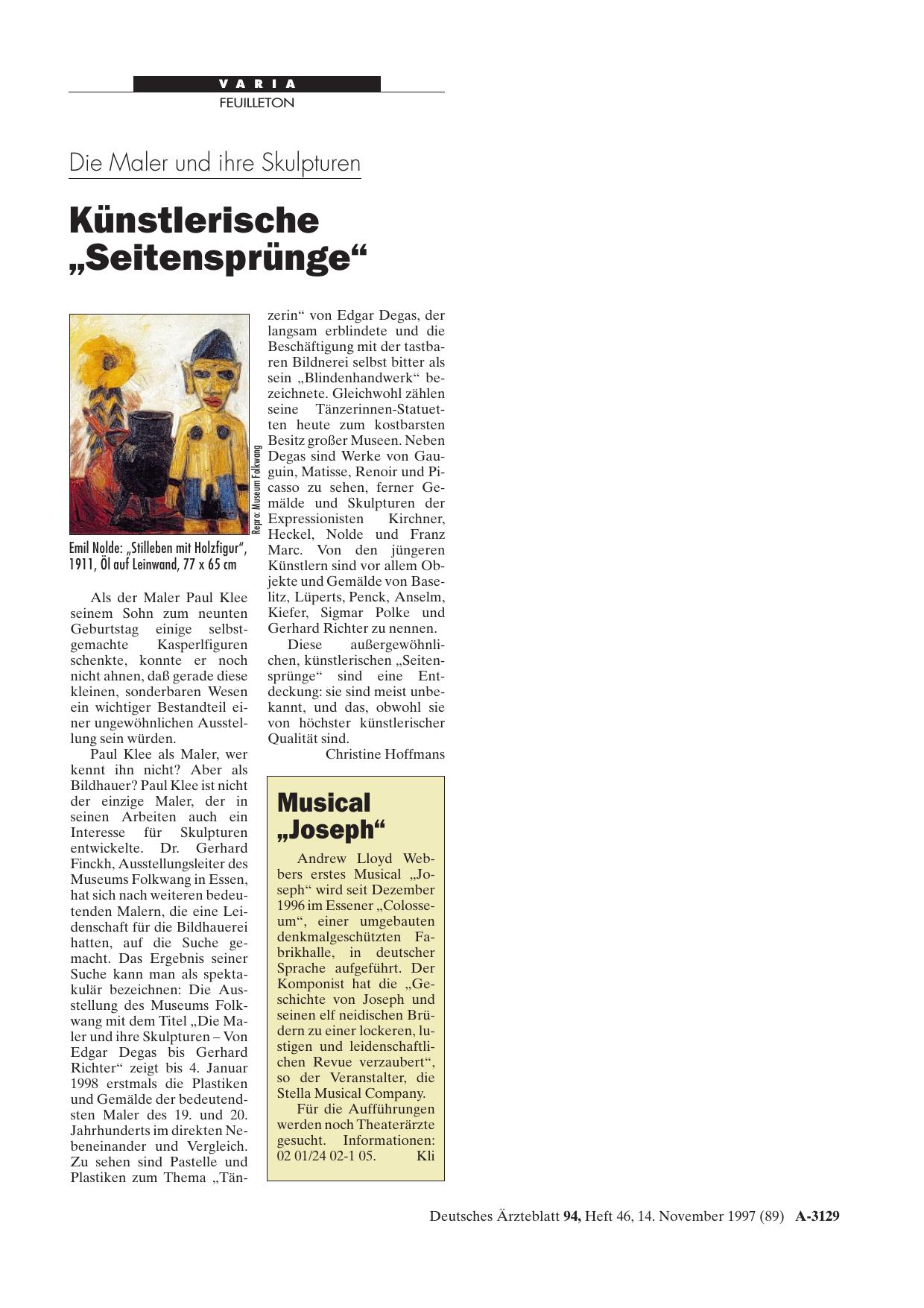 Vorschauseite 1: Die Maler und ihre Skulpturen: Künstlerische „Seitensprünge“