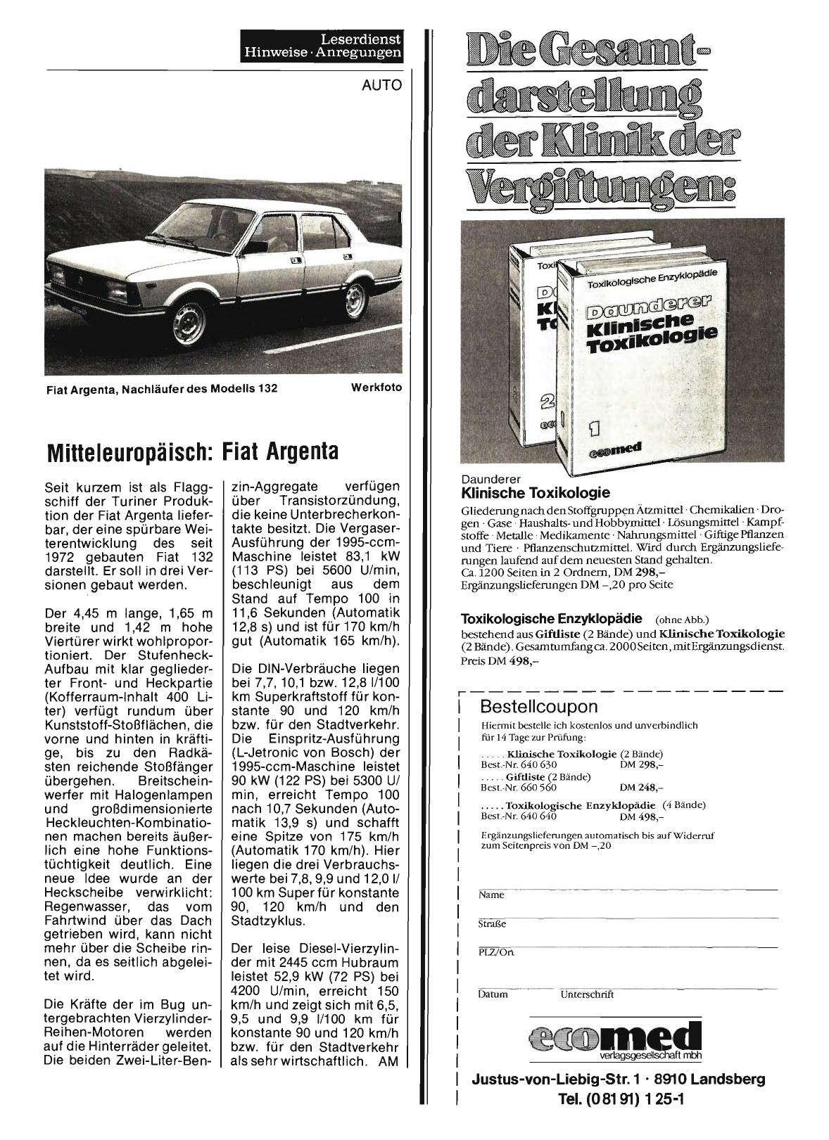 Vorschauseite 1: Mitteleuropäisch: Fiat Argenta