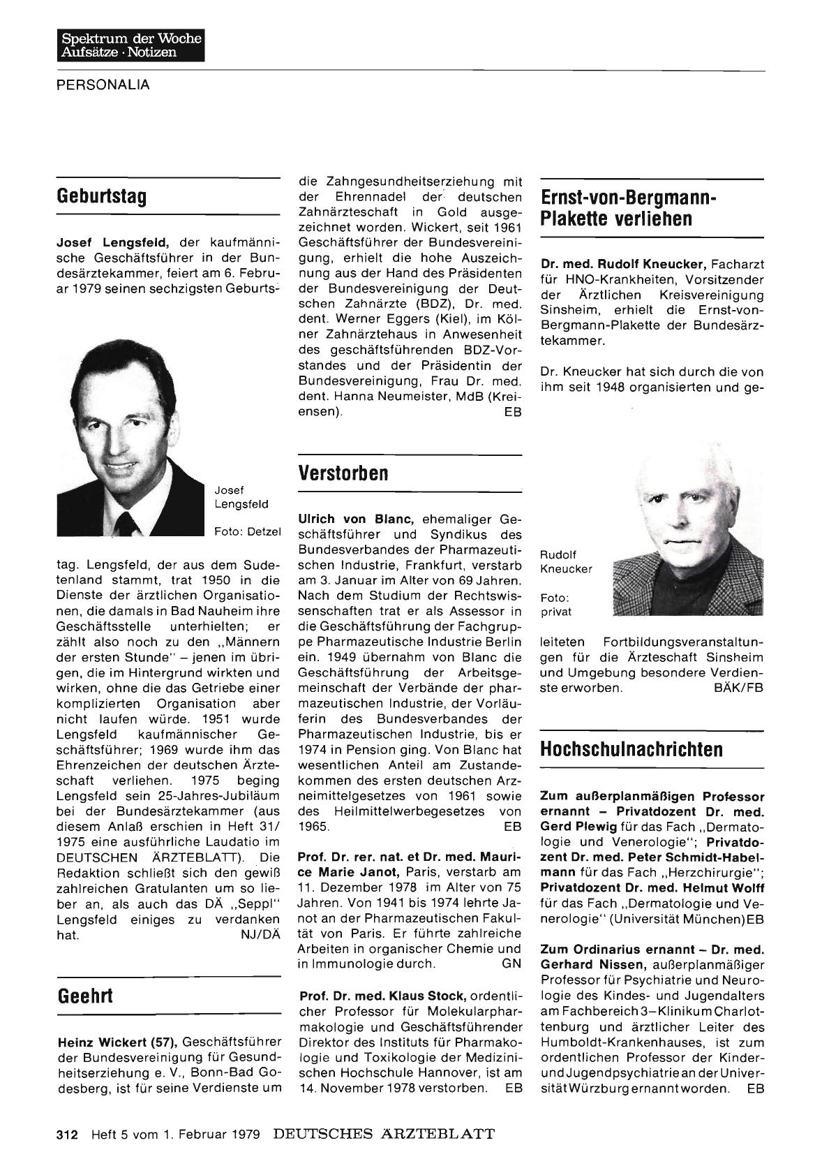 Vorschauseite 1: Ernst-von-Bergmann-Plakette verliehen