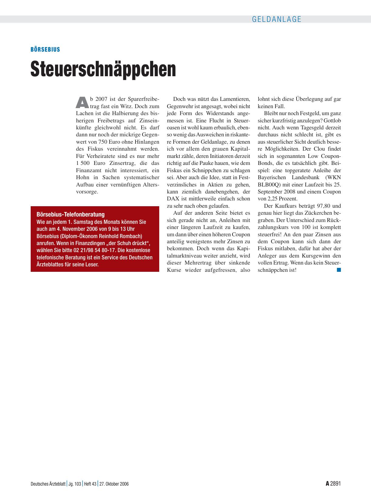 Vorschauseite 1: Steuerschnäppchen