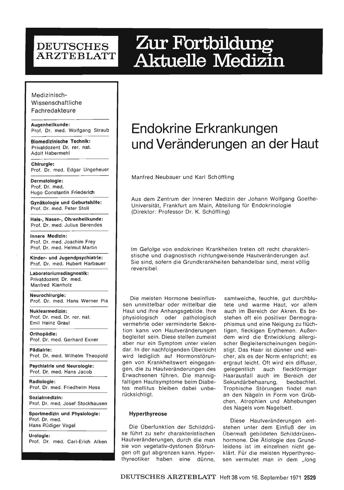 Vorschauseite 1: Endokrine Erkrankungen und Veränderungen an der Haut
