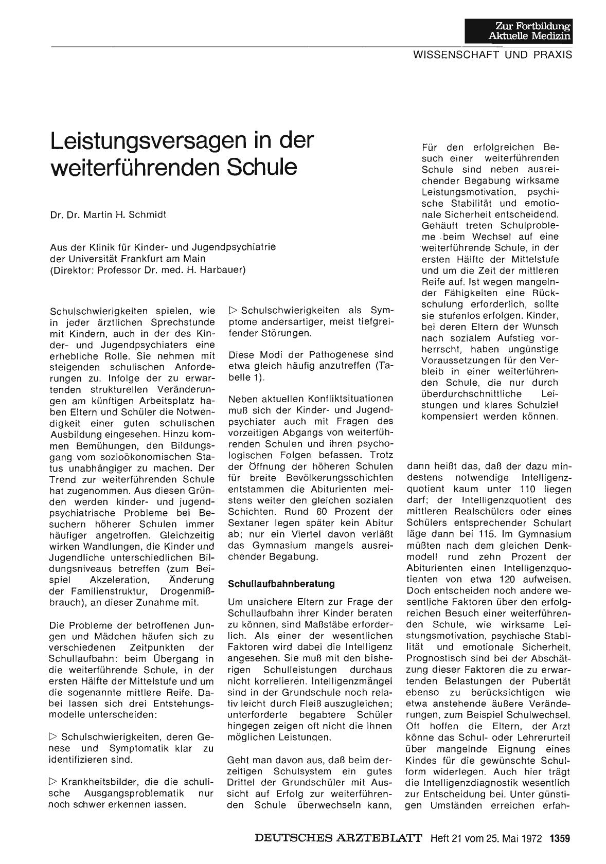 Vorschauseite 1: Leistungsversagen in der weiterführenden Schule