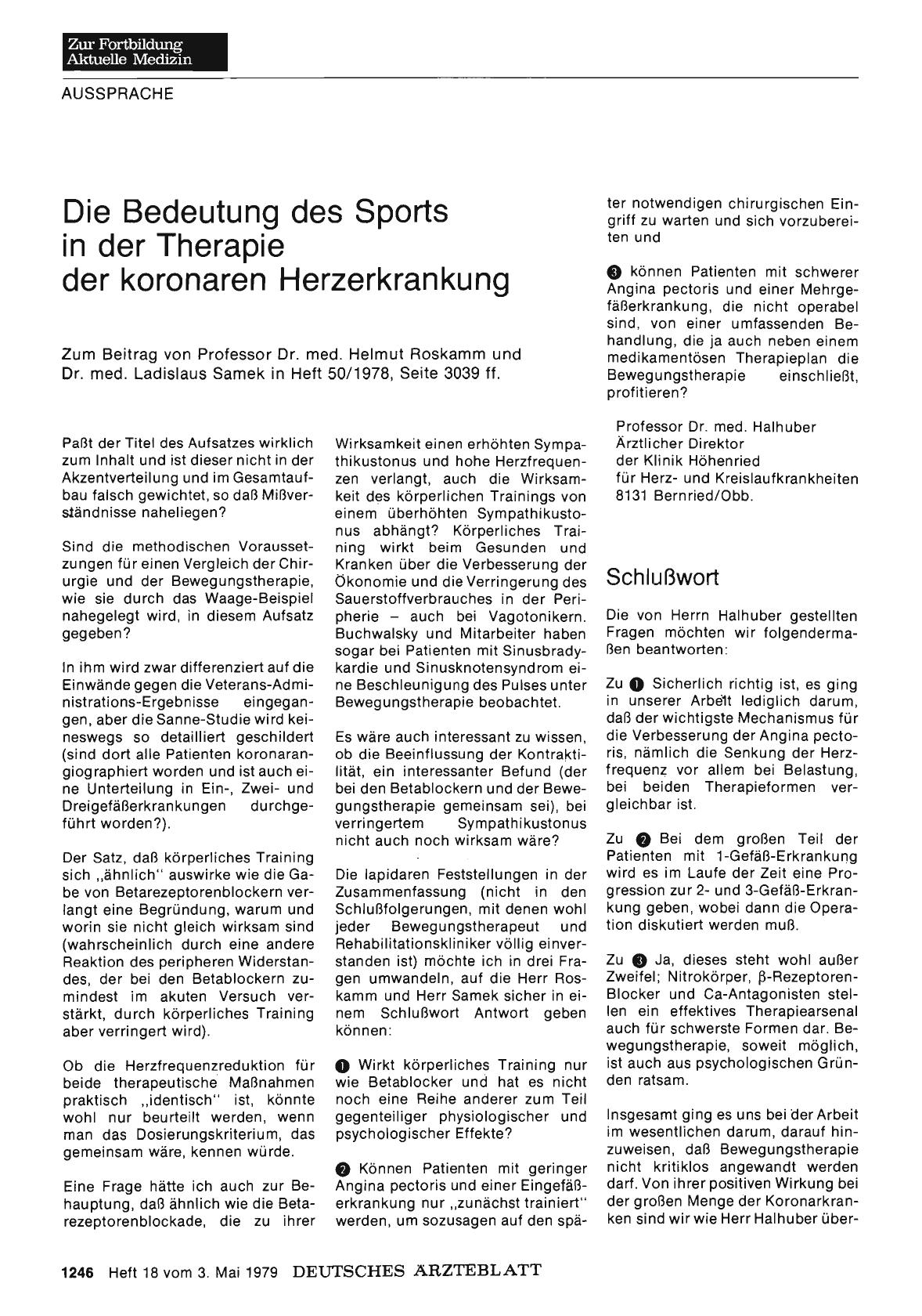 Vorschauseite 1: Die Bedeutung des Sports in der Therapie der koronaren Herzerkrankung