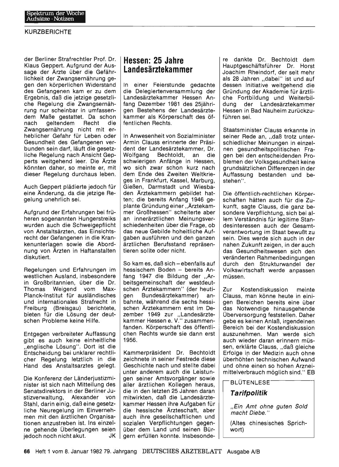 Vorschauseite 1: Hessen: 25 Jahre Landesärztekammer