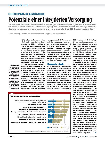 Vorschauseite 1: Chronisch entzündliche Darmerkrankungen: Potenziale einer Integrierten Versorgung