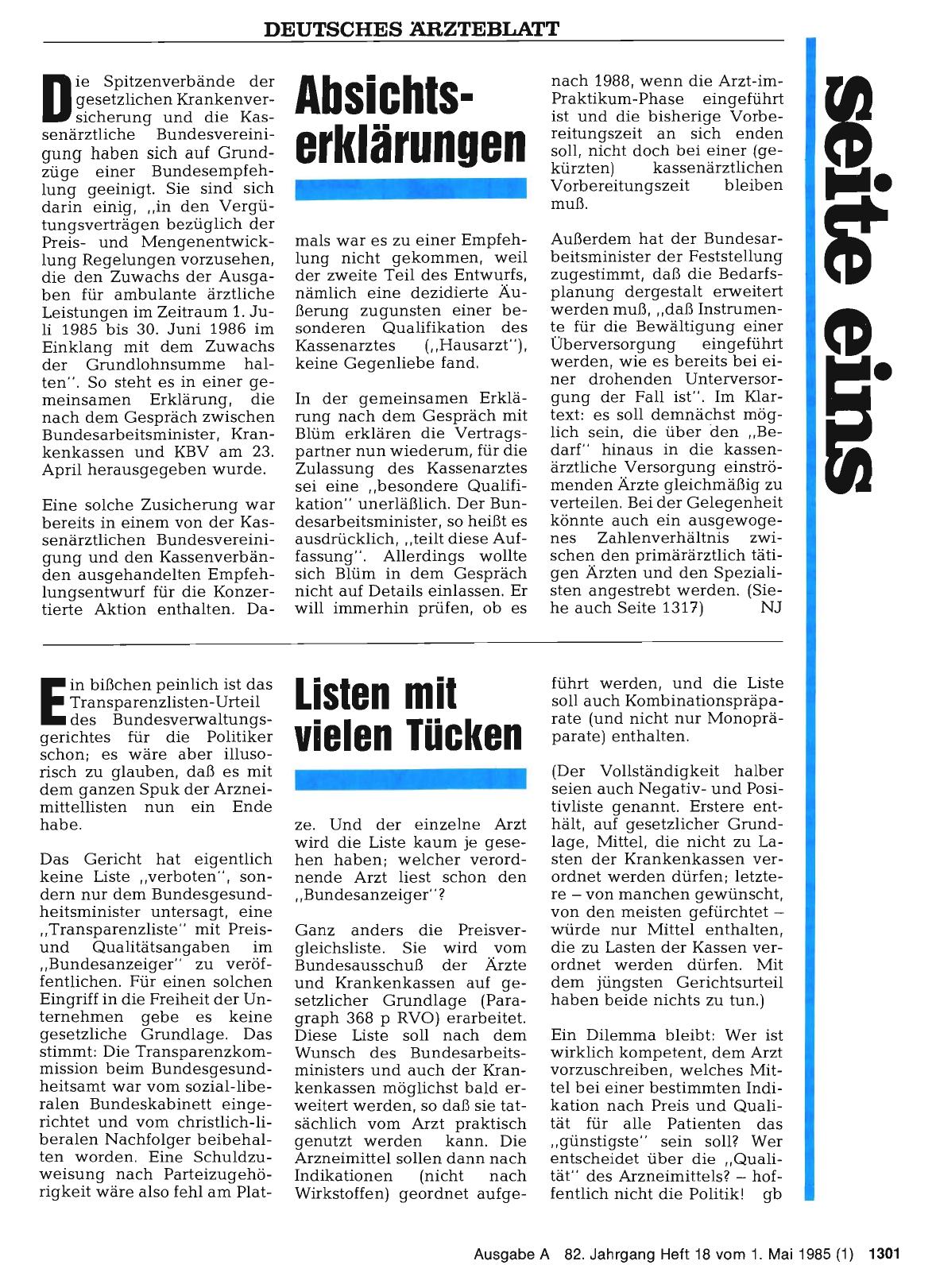 Vorschauseite 1: Absichtserklärungen