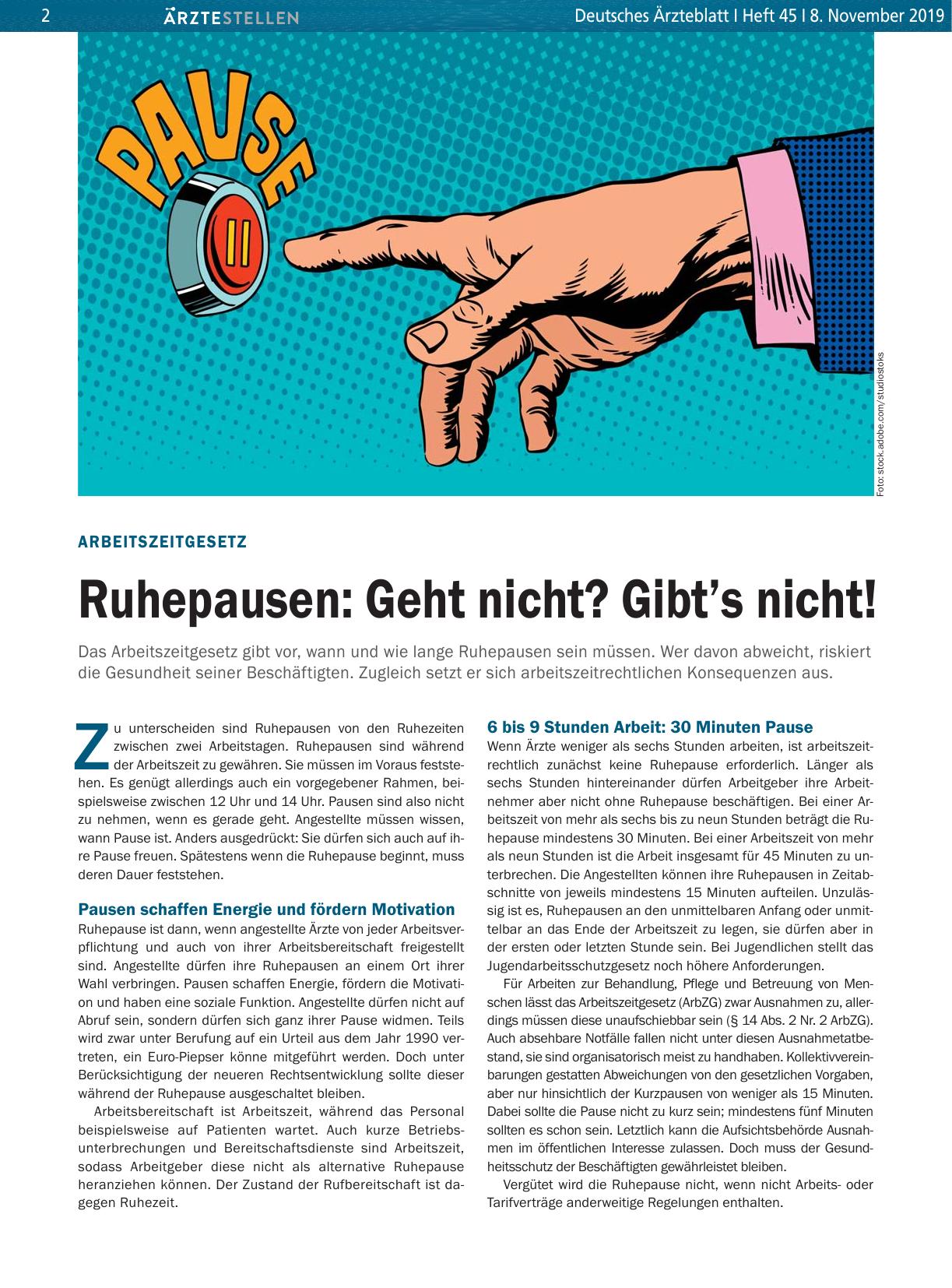 Vorschauseite 1: Arbeitszeitgesetz: Ruhepausen – Geht nicht? Gibt’s nicht!