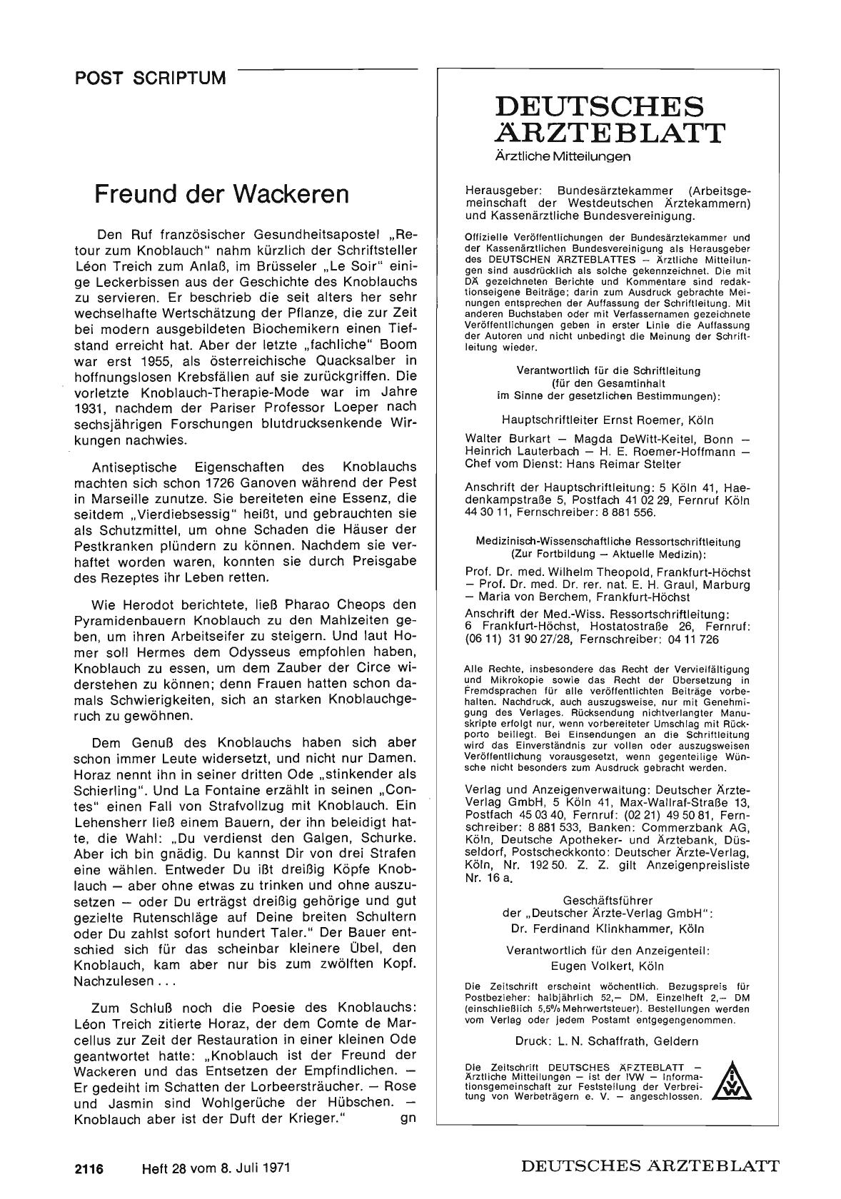 Vorschauseite 1: Freund der Wackeren