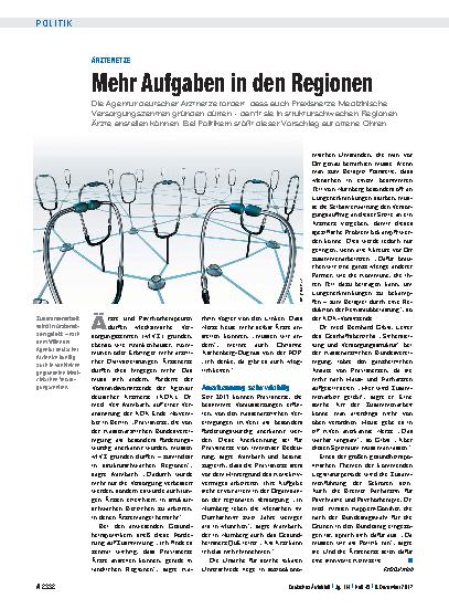 Vorschauseite 1: Ärztenetze: Mehr Aufgaben in den Regionen