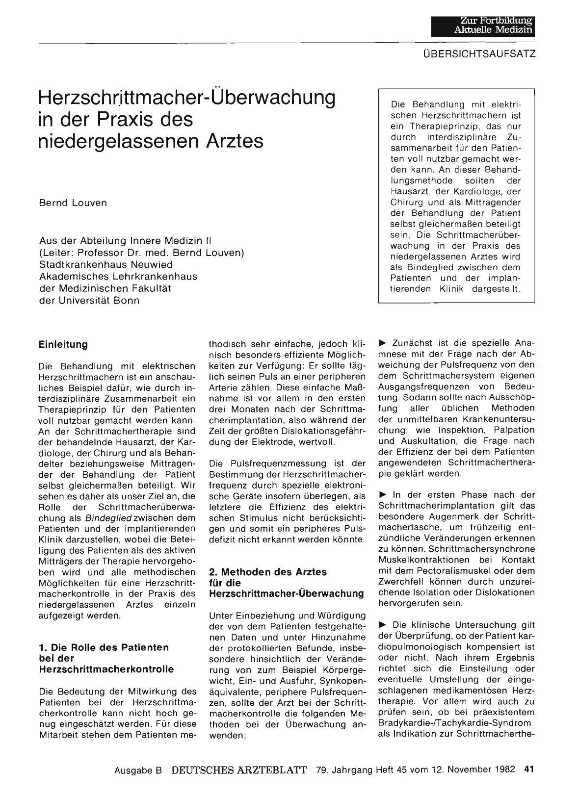 Vorschauseite 1: Herzschrittmacher-Überwachung in der Praxis des niedergelassenen Arztes