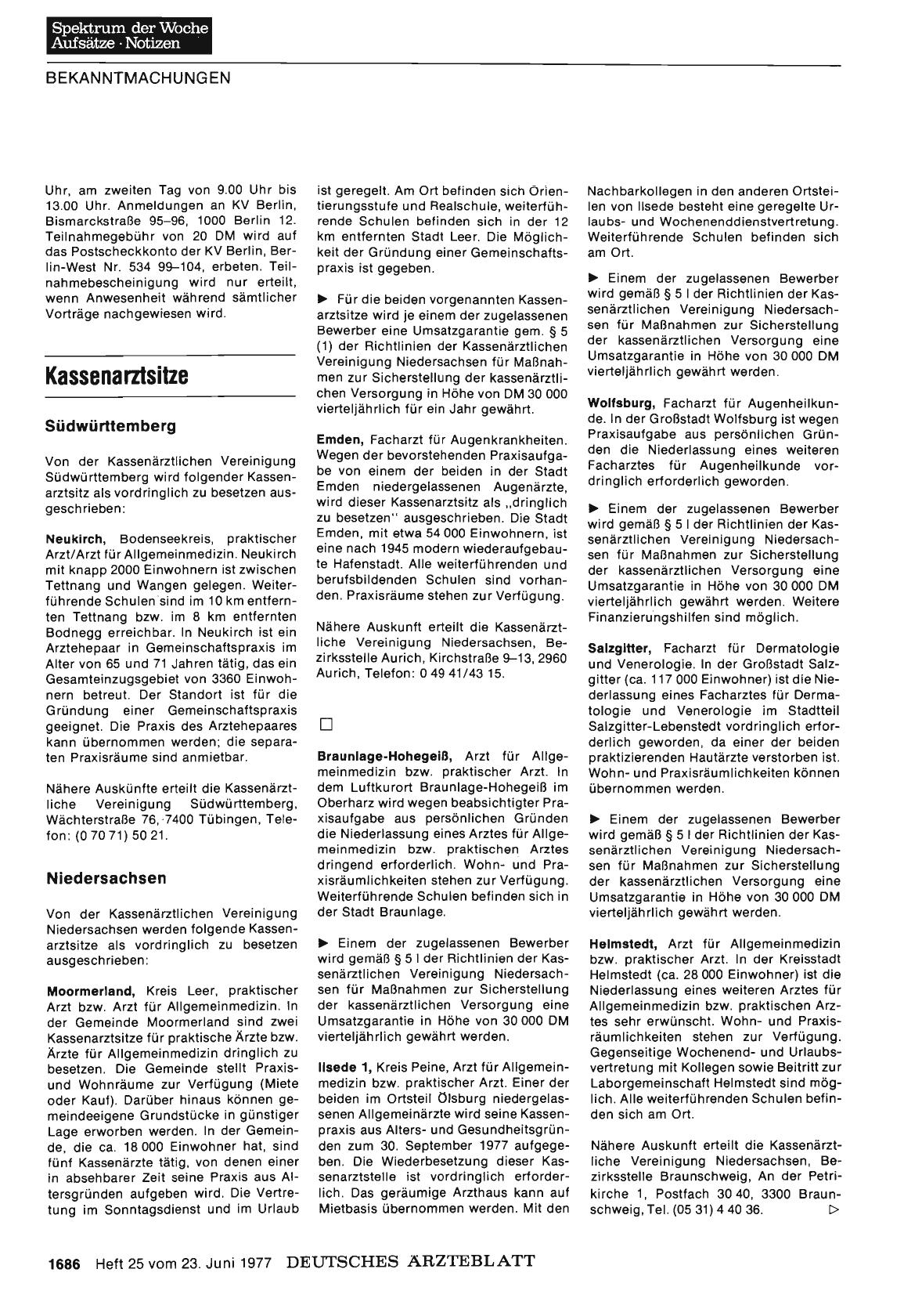 Vorschauseite 1: Kassenarztsitze