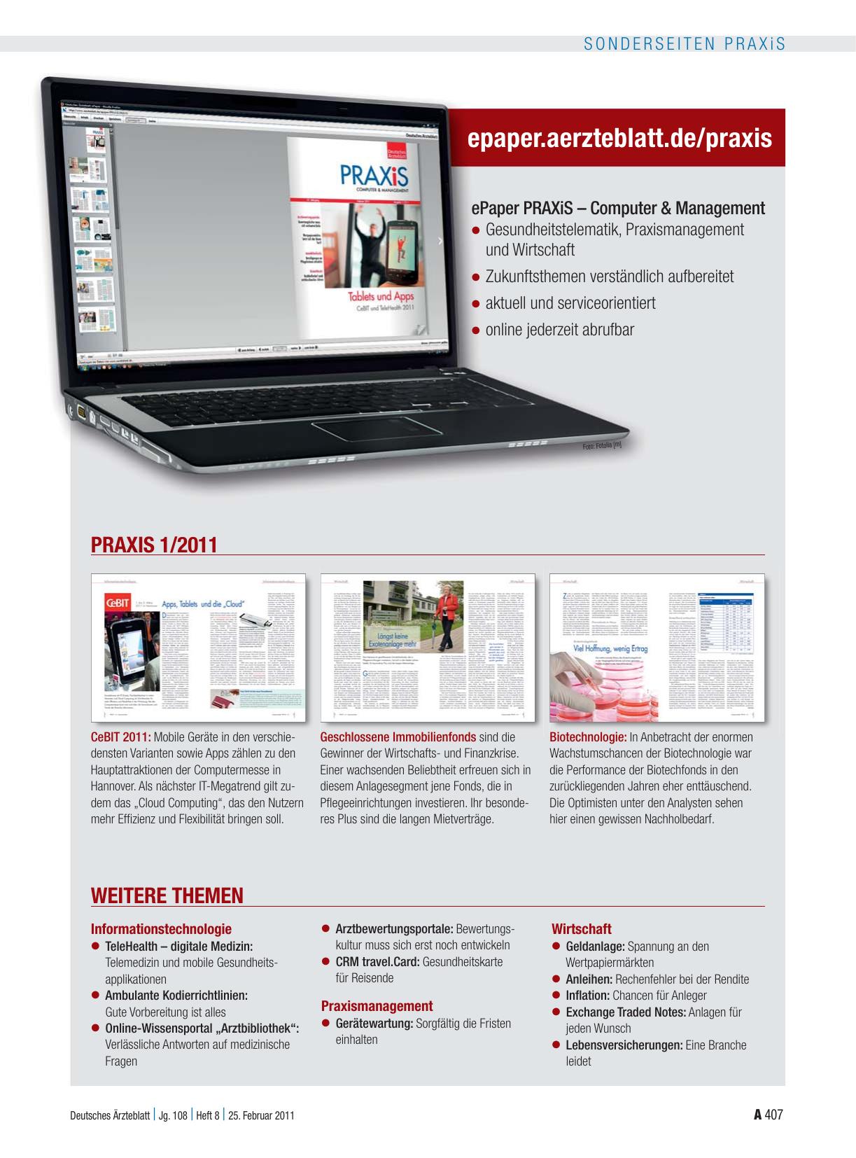 Vorschauseite 1: ePaper PRAXiS – Computer & Management